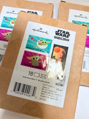 Hallmark | NEW 3x18 Star Wars The Mandalorian Baby Yoda Mini Valentine's Cards
